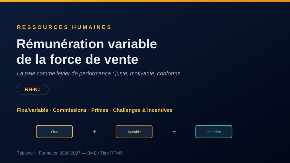 Fiche RH — rémunération variable